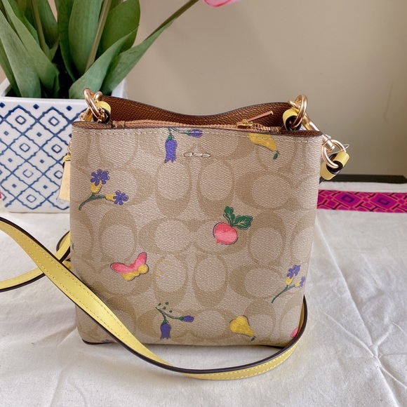 Coach Mini Town Bucket Bag In Signature Canvas With Dreamy Veggie Print - Picture 4 of 11